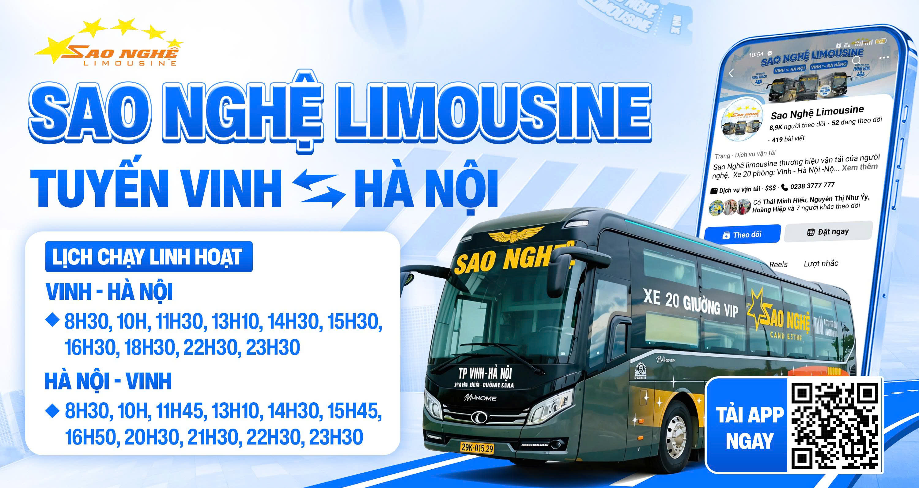 Xe Vinh Hà Nội Sao Nghệ Limousine – Hành trình thoải mái, tiện nghi, an toàn